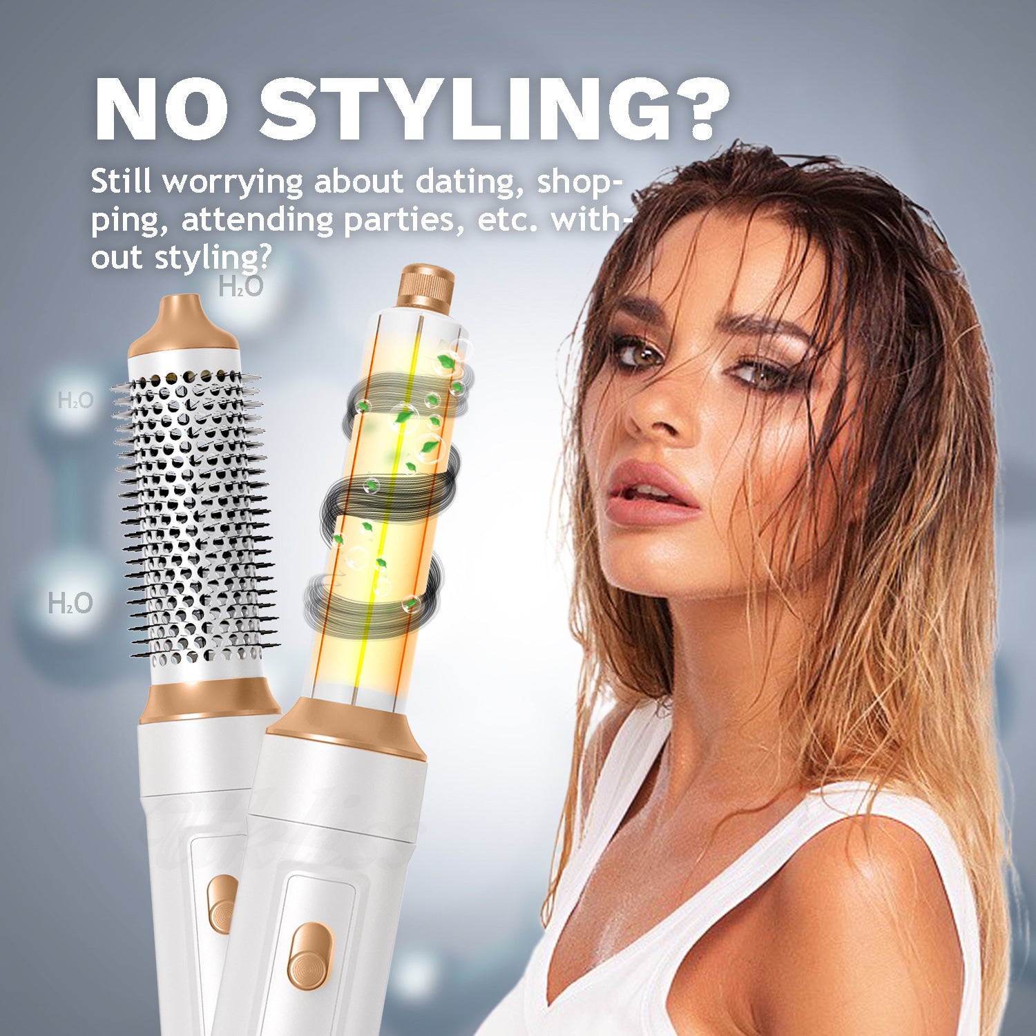 Five-In-One Hot Air Comb Multi-Function Anion Blowing Combs Automatic Curler Straight Comb Hair Dryer